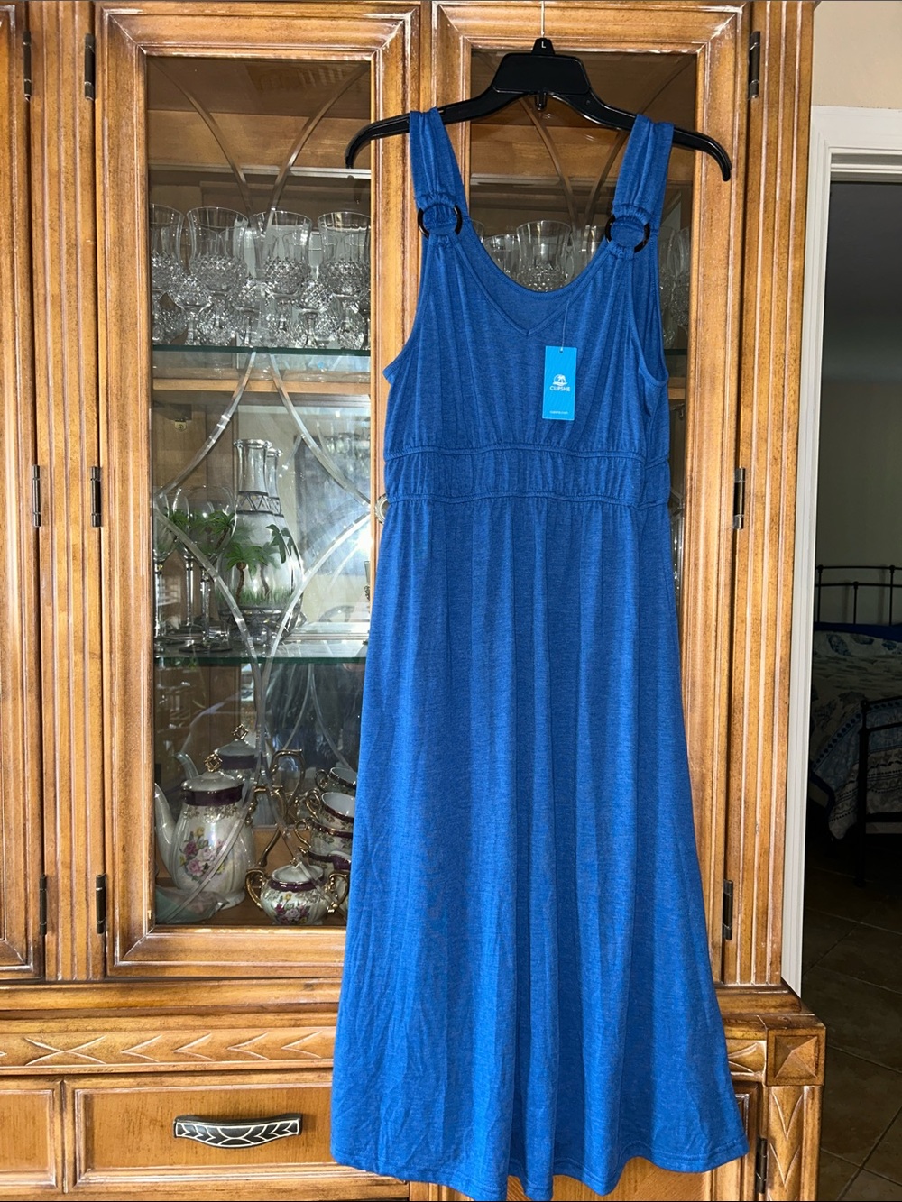 Cupshe Royal Blue Ring-Detail Maxi Dress